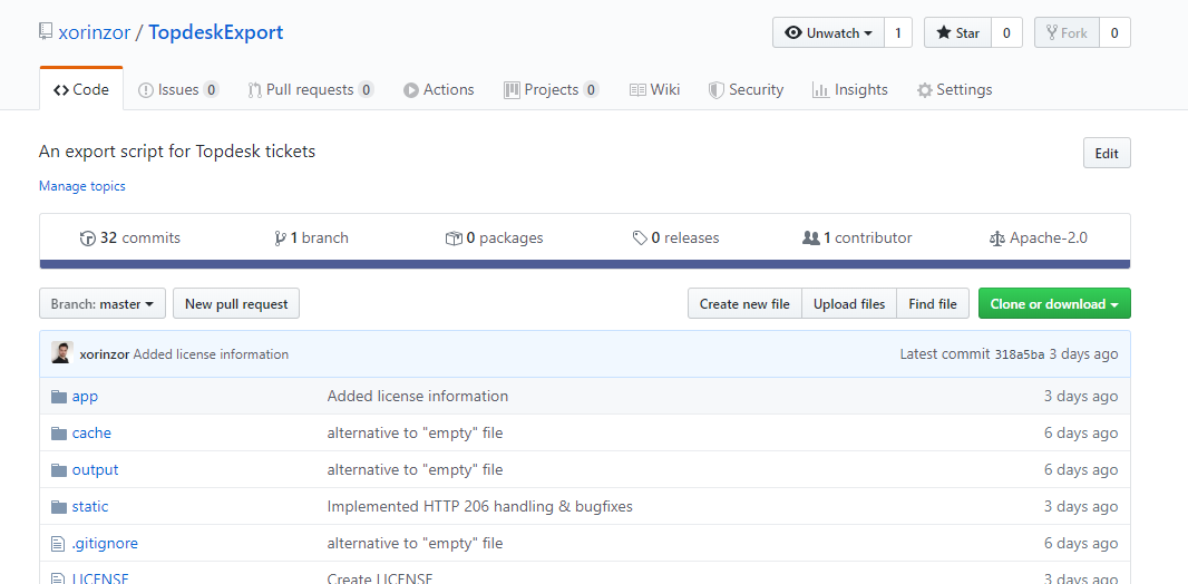 Topdesk Export script